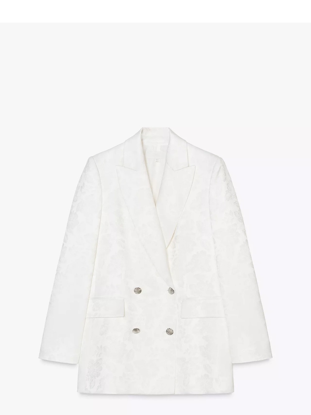 Zara White Double-Breasted Jacquard Blazer and pants